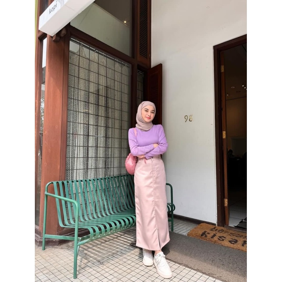 EKSLUSIF HL HANA KOREAN MIDI SKIRT Y2K REALPICT