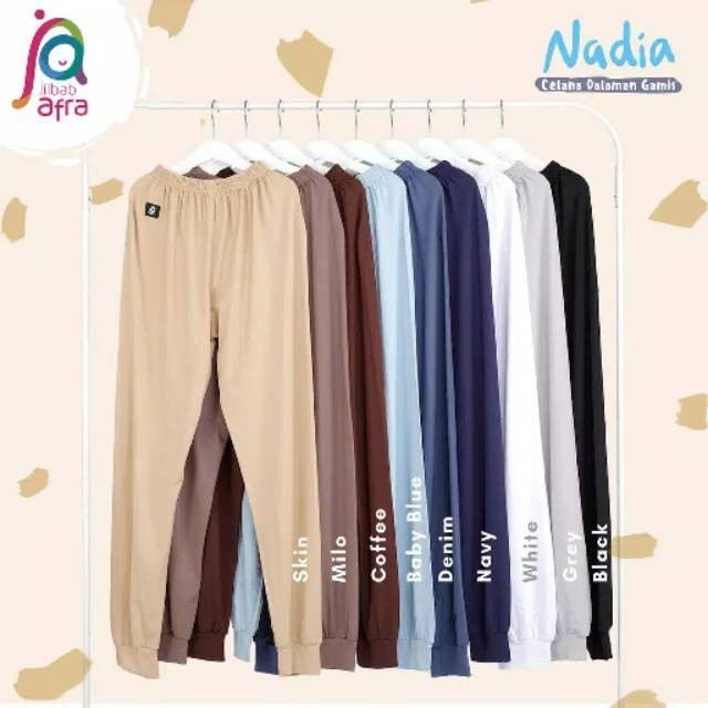 BERMUTU Celana Dalaman Gamis Wanita Celamis Jumbo Bahan Kaos Adem Tebal Nadia