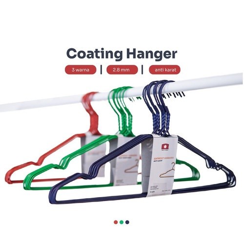 HANGER BAJU KAWAT WARNA GANTUNGAN BAJU COATING WARNA BESI STAINLESS