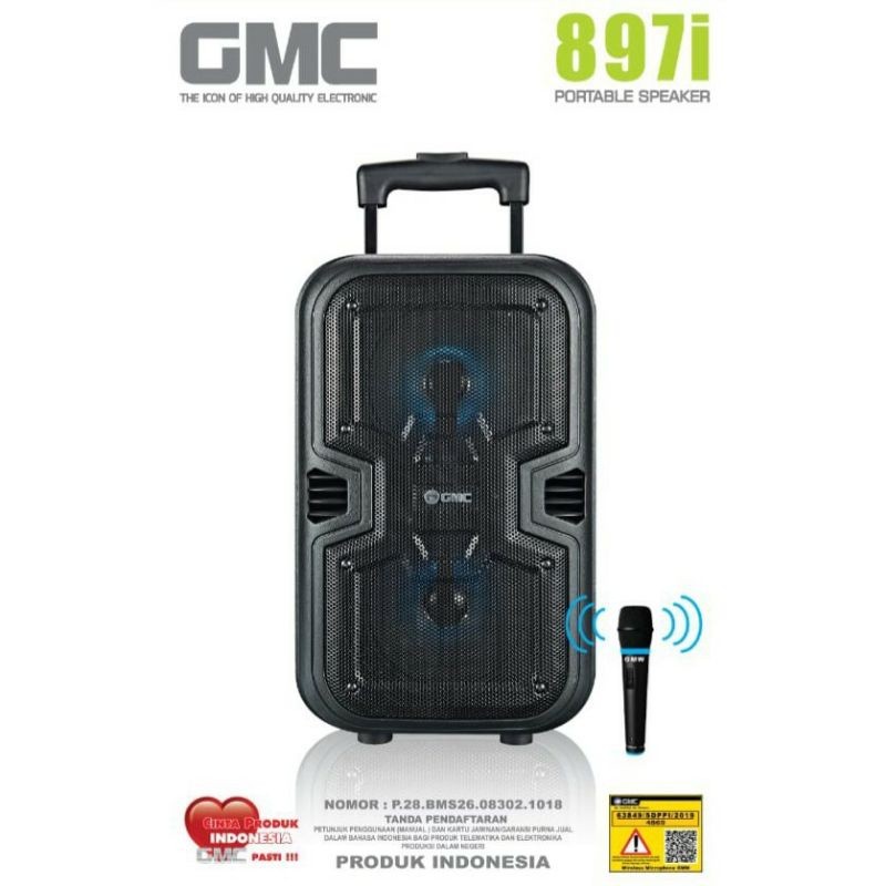 Speaker Aktif GMC 897i Portable Speaker + 1Mic Wireless