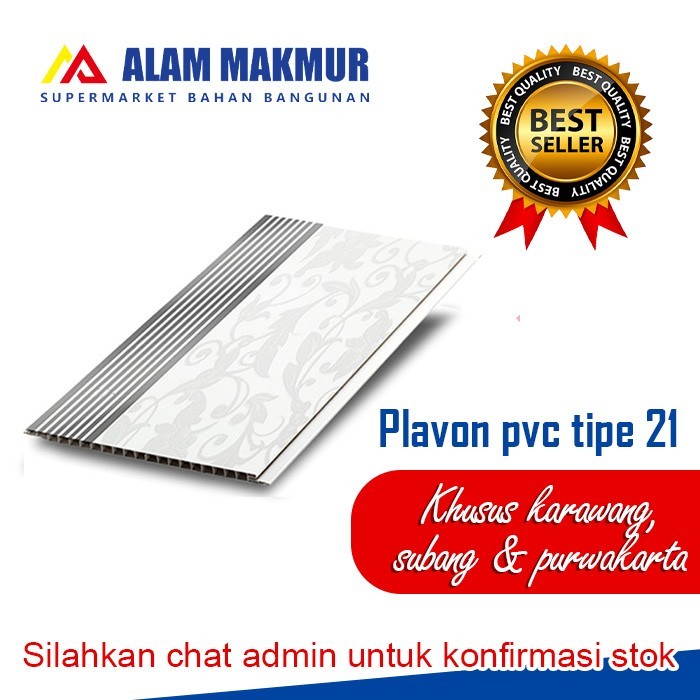 Vinifon plafon pvc tipe 21 panjang 4/6 meter harga perbatang