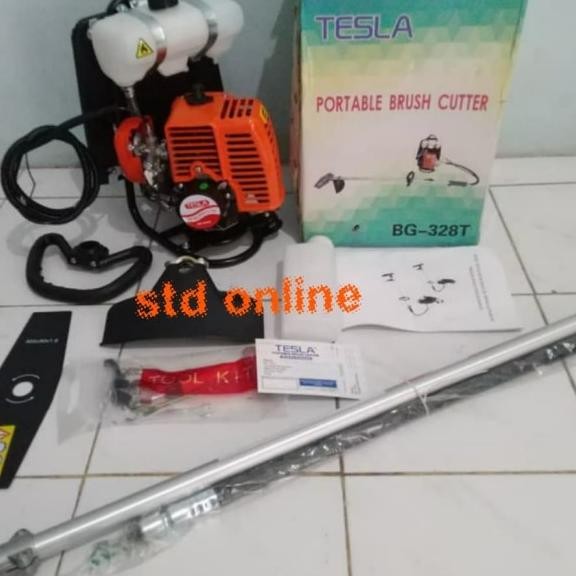 328 Brush Cutter 2Tak Tesla Mesin Pemotong Rumput Siap Pakai