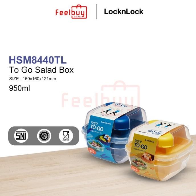 Lock & Lock To Go Salad Box 950ml HSM8440TLB