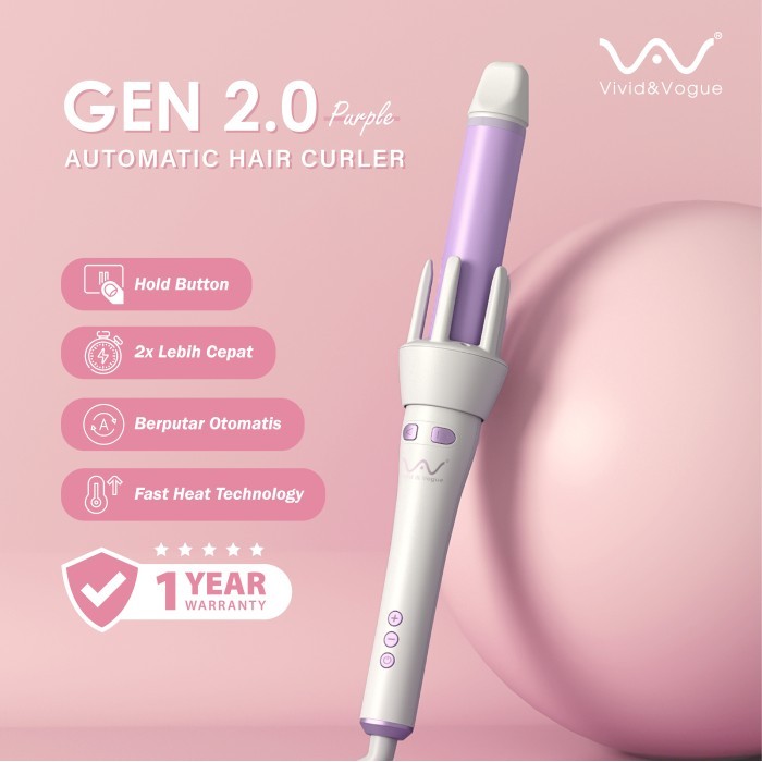 Catokan Curly Otomatis VIVID VOGUE GEN2 Ungu 32mm