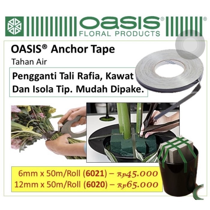 

Sale Oasis Anchor Tape Perekat Bunga Foam Dekor Pengganti Tali Isolasi