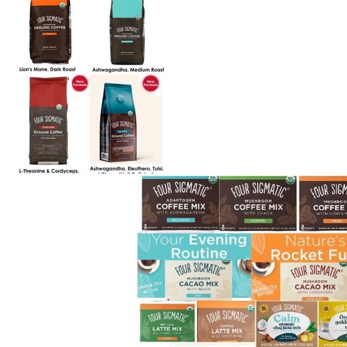 

Four Sigmatic Ground Mushroom Coffee Lions Mane Chaga Adaptogens __Nasara