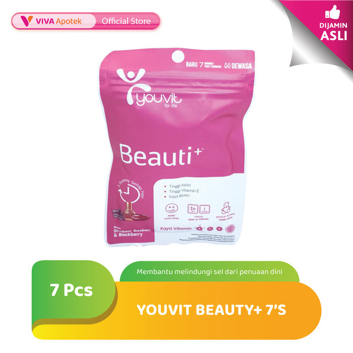 Youvit Beauty+ Sachet untuk Merawat Kesehatan Kulit (7 Gummies)