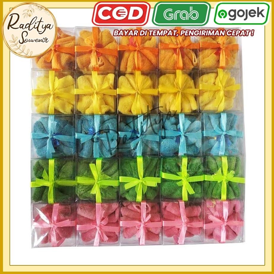 Kualitassuper Souvenir Handuk Mini Kemas Mika (Isi 50Pcs) Sovenir Suvenir Pernikahan Murah Cod Kartu