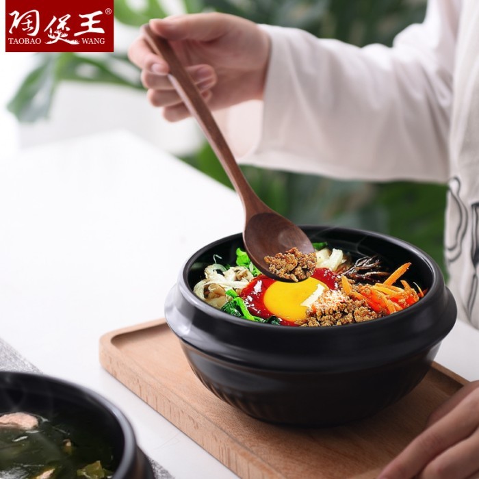 Han Mangkok Korean Hotpot Keramik Tanah Liat Mangkok Sup Dolsot Bibimbap