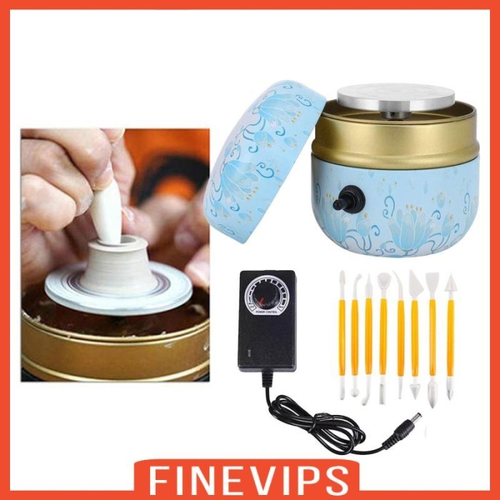 Han Finevips Mesin Roda Elektrik Mini Portable Untuk Kerajinan Tanah Liat