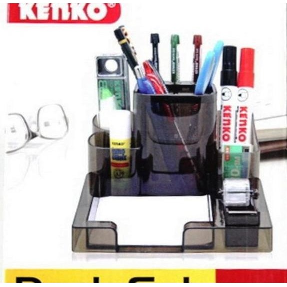 

Tempat Alat Tulis Desk Set Stationary Hitam - Kenko K-158