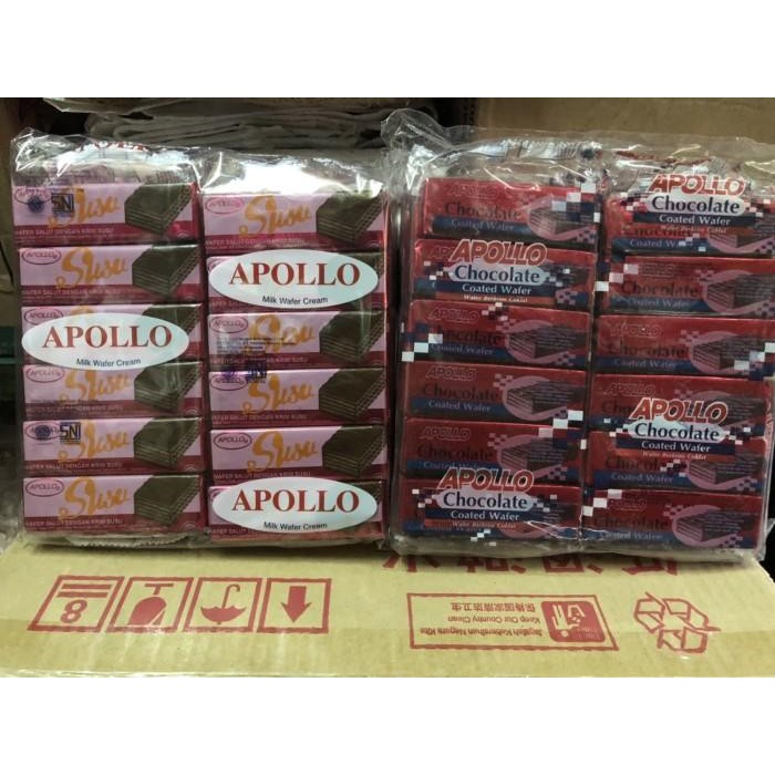 

Wafer Apollo Malaysia Susu & Coklat 1 Pak Isi 4 Bungkus ( 4 X 12Pc )