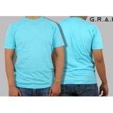 Promo T Shirt Kaos Polos Basic 30S - Biru Muda | Kaos Polos Biru Langit