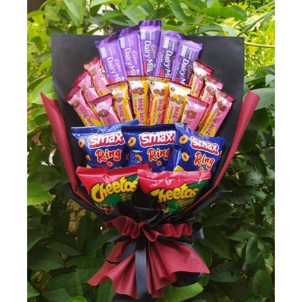 

hj-43 (B) Buket PREMIUM BIG COKLAT MEWAH/paket/bingkisan Snack Ulang Tahun/Ultah/ Wisuda/Kado/Hadiah Berkualitas