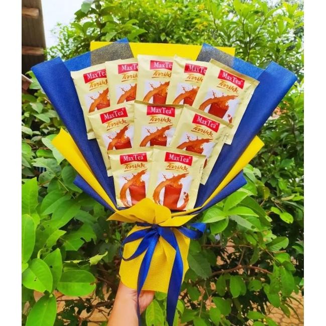 

aq-54 (S) Buket Teh Tarik Maxtea Cantik Unik Keren/paket/bingkisan Snack Ulang Tahun/Ultah/ Wisuda/Kado/Hadiah Original