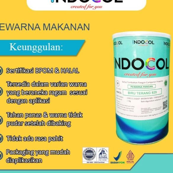 

Pewarna Makanan Indocol U Terang 829 (Brilliant Blue Light)
