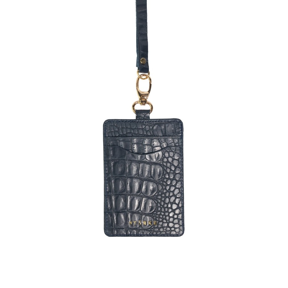 

Terbaru!!! Name Tag Kulit Asli ID Card Holder Lanyard Kulit Asli Fury Chital Blue