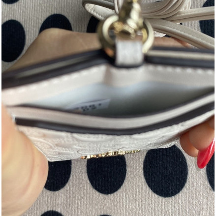 

Terbaru!!! Coachh Signature embossed ID Holder Card Lanyard Original - white dw