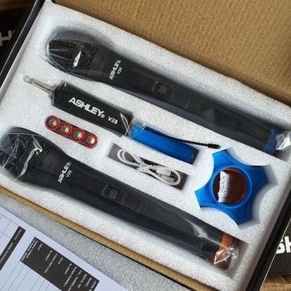 Ready Microphone Ashley V28 Wireless Tanpa Kabel Isi 2 Mic V 28 Original