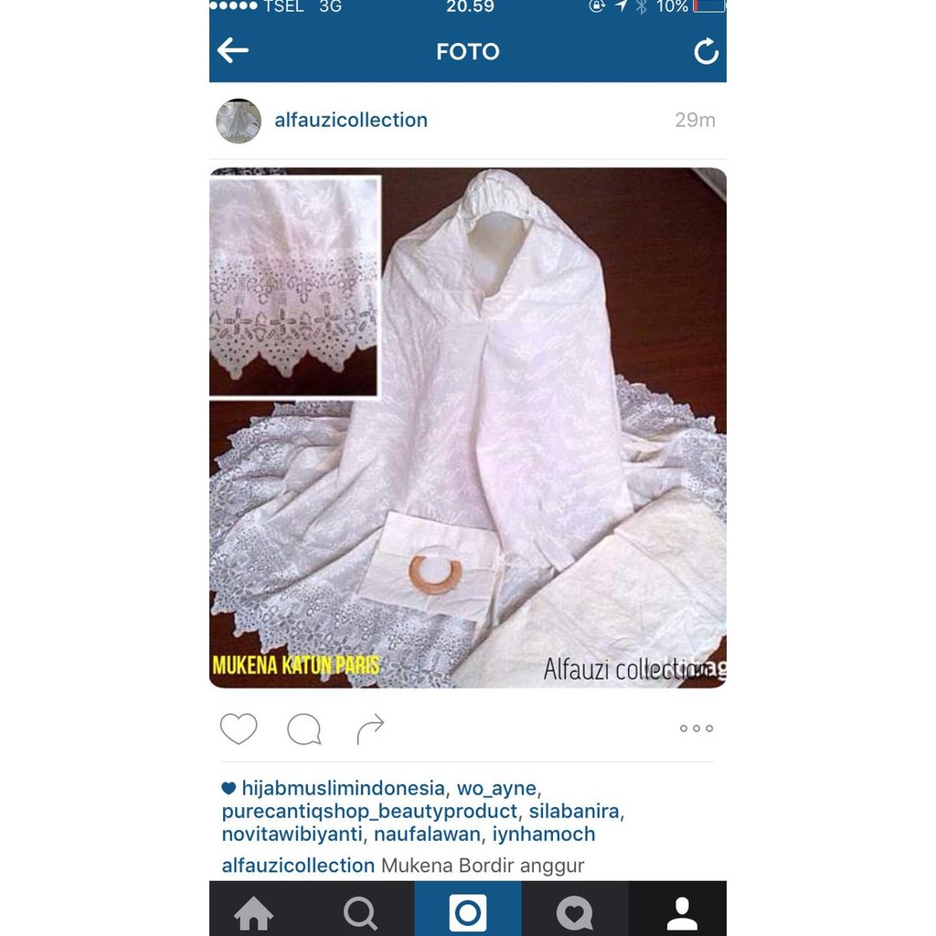 Mukena Katun Paris bordir