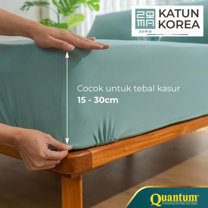 Sprei Katun Korea Zoma by Quantum - Sprei Set Polos Kasur