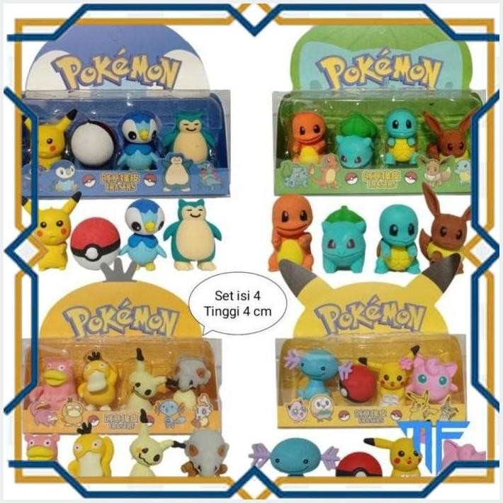 

[MIC] POKEMON SET ISI 4 PCS PENGHAPUS PENSIL ERASER KARAKTER
