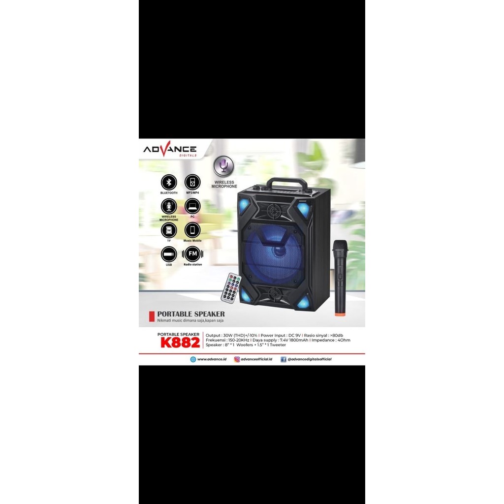Speaker meeting bluetooth Advance K882 Radio USB Suara mantap