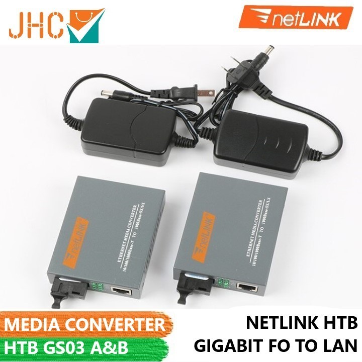 Media Converter HTB-GS03AB FO NETLINK HTBGS03 FO to LAN Gigabit 1000MB