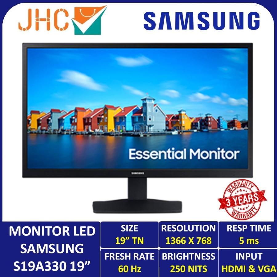 Monitor LED Samsung 19" Inch S19A330 LS19A330NHE 60Hz HDMI VGA