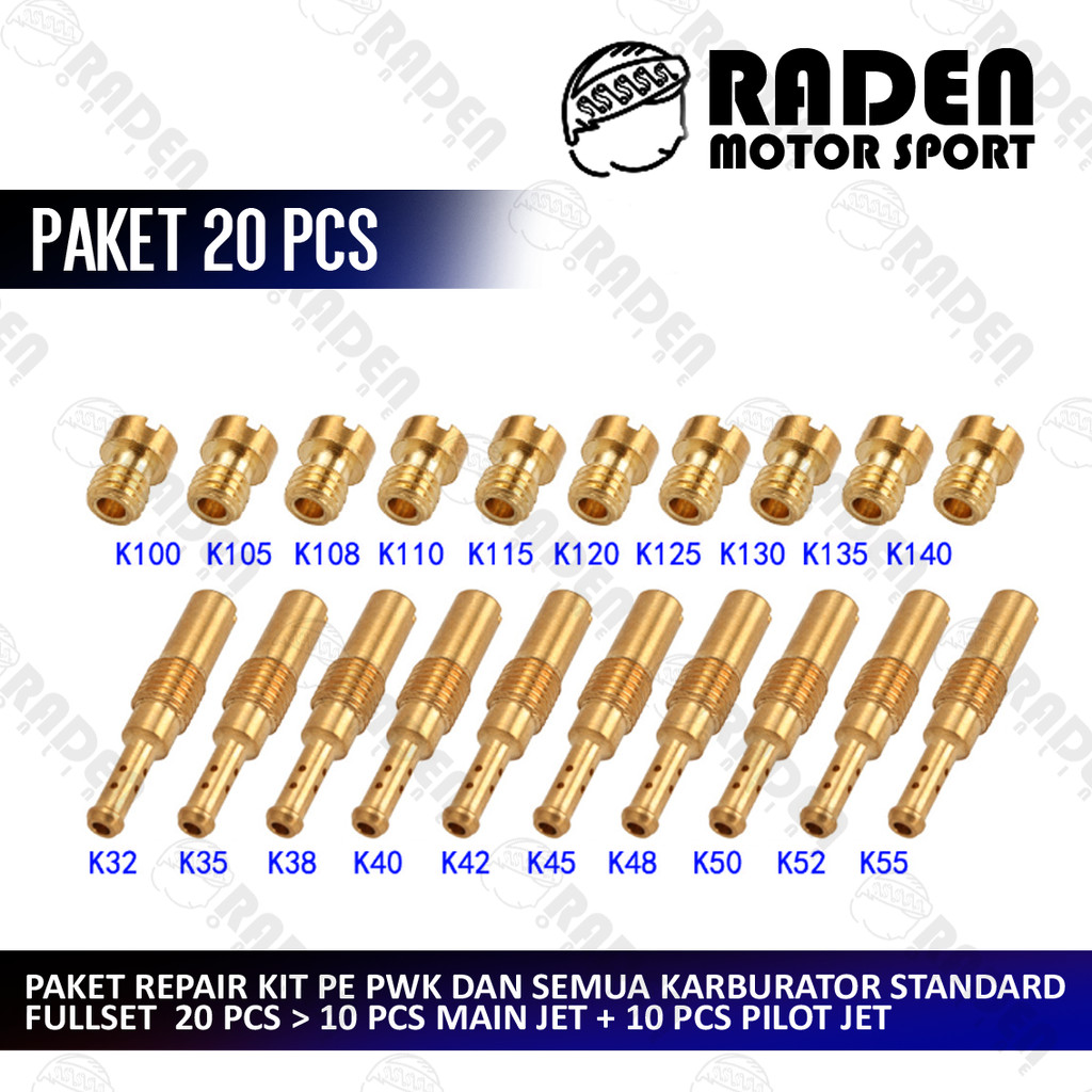 (BISA COD) PAKET FULLSET SPUYER 20 PCS JET PWK PE MAIN JET PILOT JET PJ MJ MAINJET SPUYER REPAIR KIT