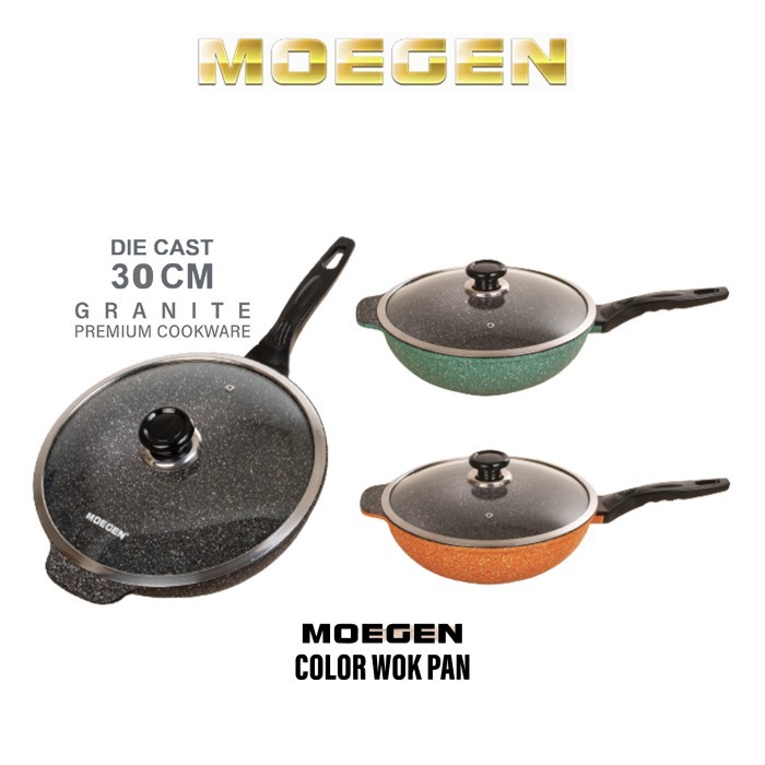 NEW SERIES PANCI WOK PAN MOEGEN 30 CM GERMAN TEFLON ANTI LENGKET ORIGINAL QUALITY