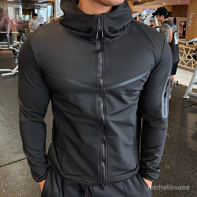 Fitness Men's New Jacket Outdoor Running Exercise Coat Leisure Hooded Training YoyoompZipper/Goo OM6