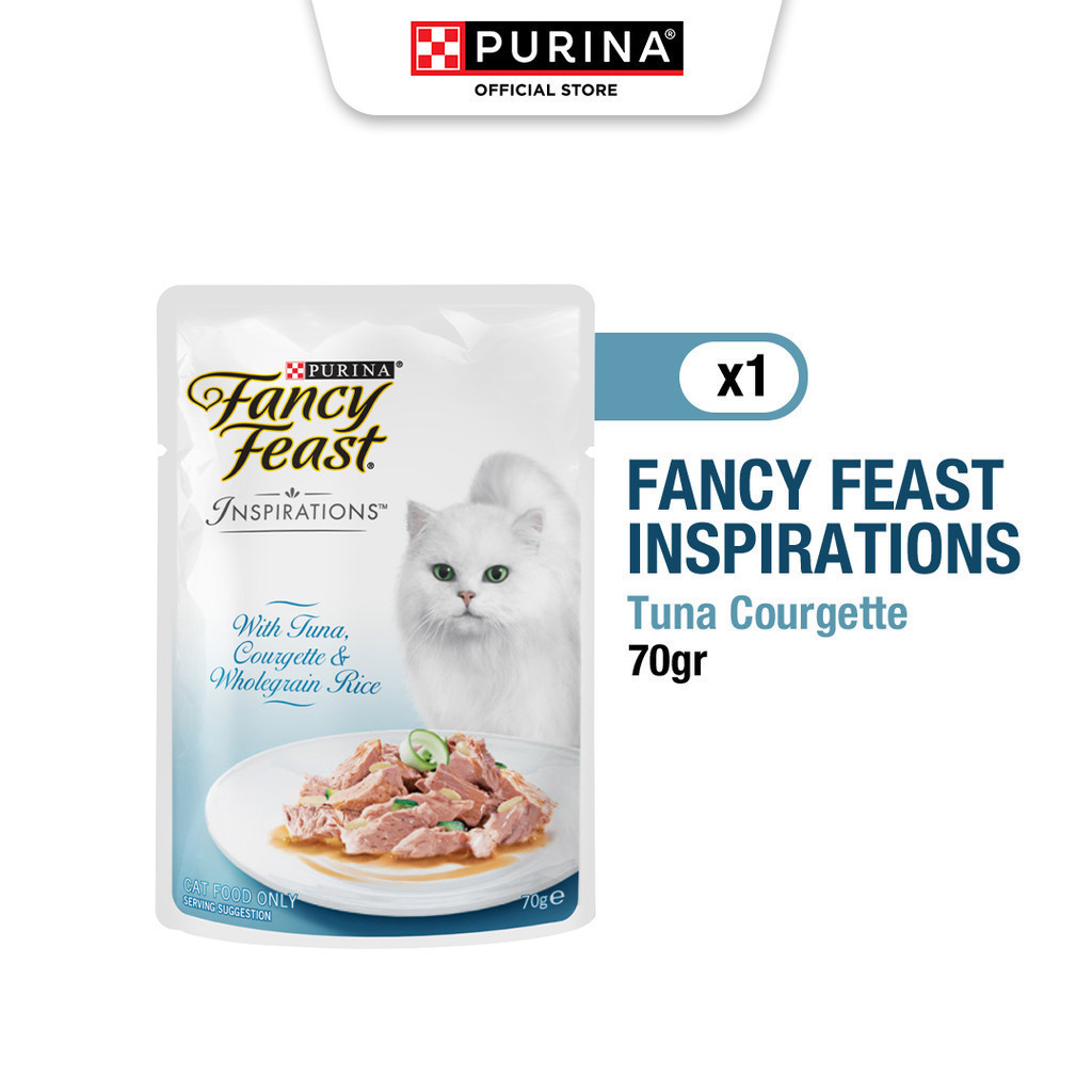 FANCY FEAST Adult Inspirations Tuna Courgette Wholegrain Rice Makanan Basah Kucing Dewasa 70g