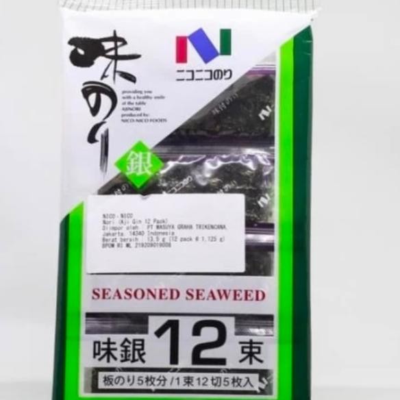 

Nico Nico N Aji Gin Seasoned Seaweed Jepang 12 Pak 13.5 Gr