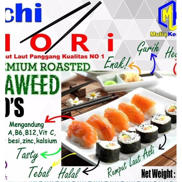 

Sakao N Sushi N 50 Lembar Halal Mui - Seaweed Rumput Laut