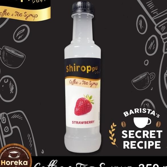 

Strawberry Syrup Coffee & Tea Shiroppu 350Ml| Sirup Tanpawarna&Pemanis