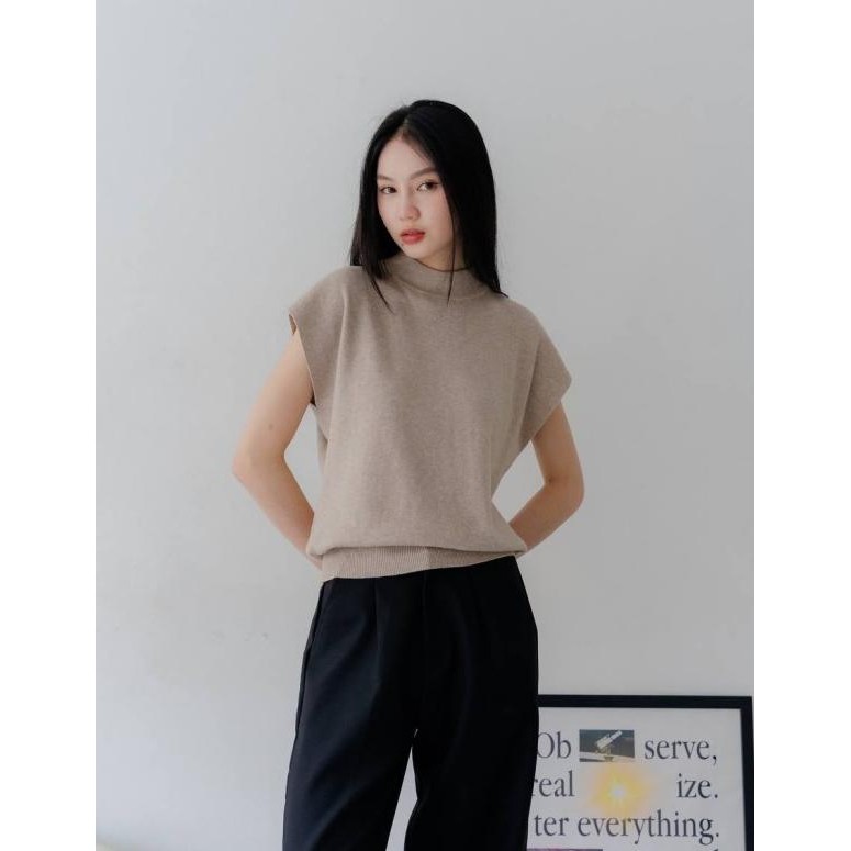 Akari Vest - Rompi Vest Baju Atasan Wanita Korea Tanpa Lengan Polos