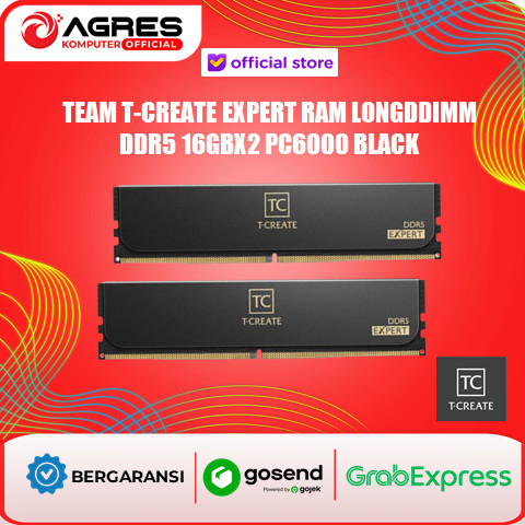 TEAM T-CREATE EXPERT RAM LONGDDIMM DDR5 16GBX2 PC6000 BLACK