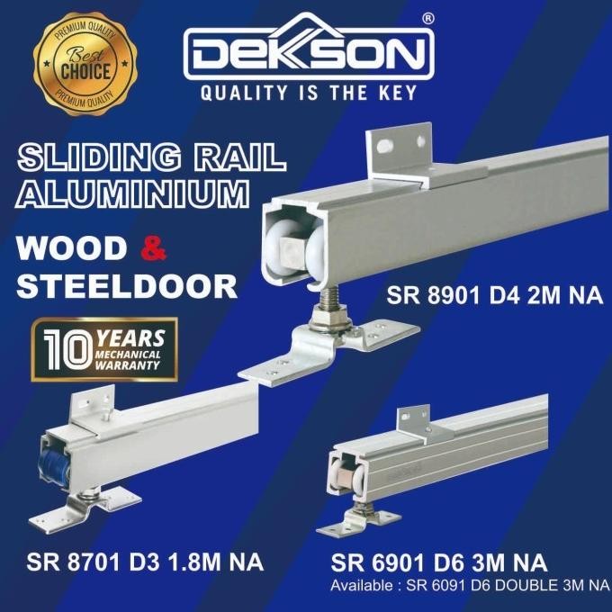 Rail Pintu Sleding 3 Meter Merk Dekson D6 Rel Pintu Geser Aluminium