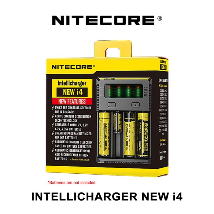 NITECORE Intelli Charger i4 - Charger Nite Core 4 Slot Casan Baterai Charger Nitecore i 4
