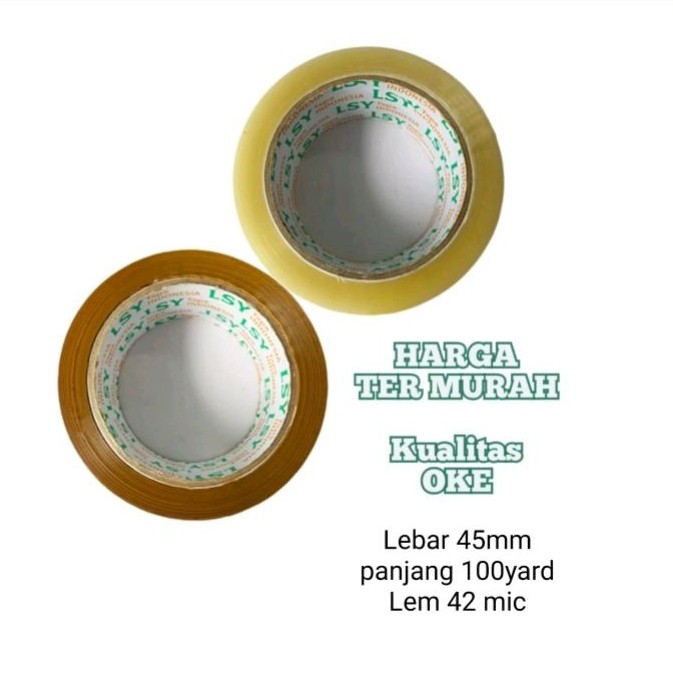 

lakban bening - cokelat harga ekonomis LSY TAPE 45mm x 100yard ( CHO )