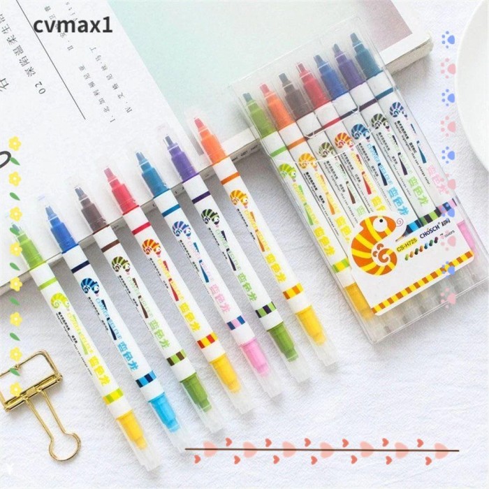 

Vee Cymx 7Warna/Set Penanda Neon Kantor Perlengkapan Sekolah Hadiah Siswa