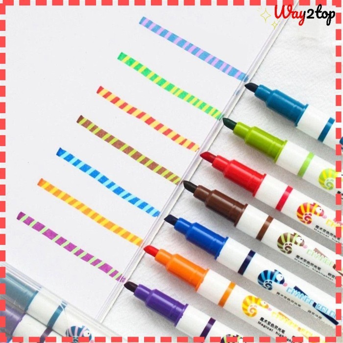 

Vee Way2Top 7Warna/Set Penanda Neon Kantor Perlengkapan Sekolah Alat