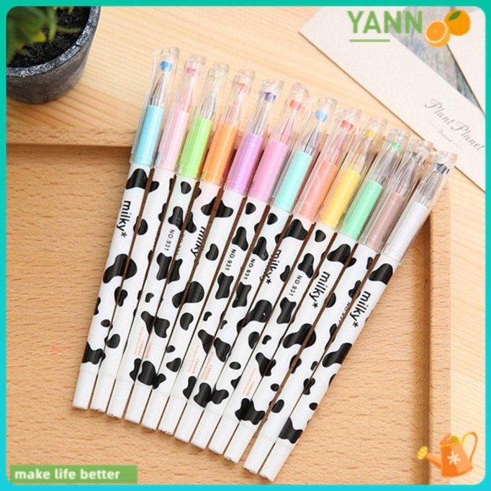 

Vee 12Warna/Set Gel Pen Perlengkapan Kantor Sekolah Motif Sapi
