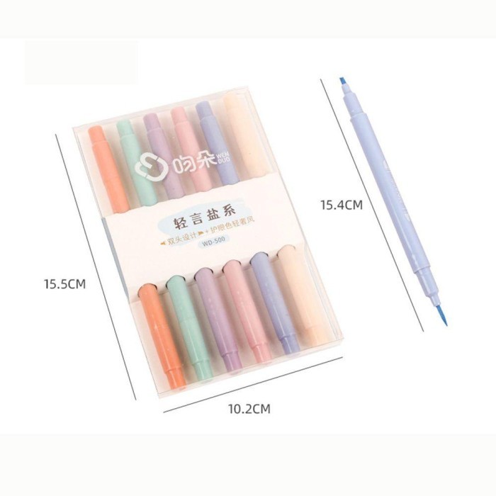 

Vee 6Pcs /Set Pen Neon Penanda Warna Buku Teks Perlengkapan Sekolah