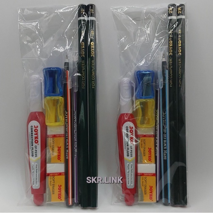 

Vee (1 Set ) Perlengkapan Alat Tulis Sekolah 9 In 1 , Paket Hemat /Sauvenir / Pensil Pulpen