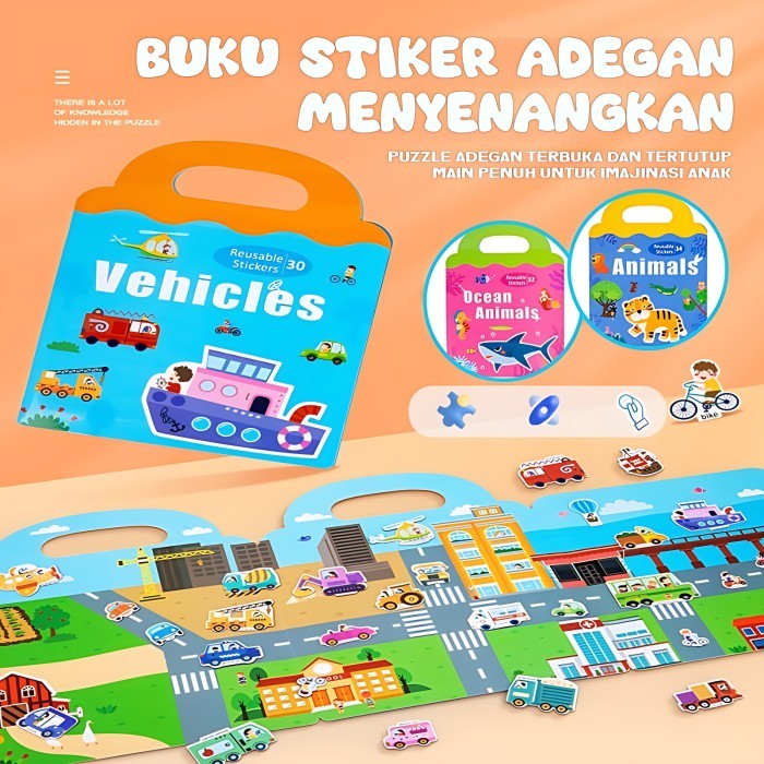 

Bana Kids Magnetic Sticker Book Anak / Buku Stiker Magnet Cognition Puzzle