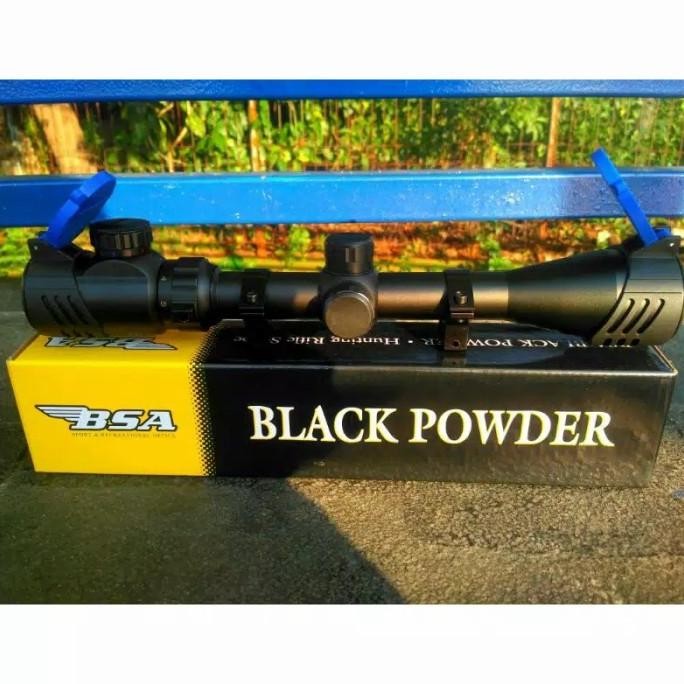 Teleskop senapan angin BSA 3-9x40 EG HK Reticle,Flip biru