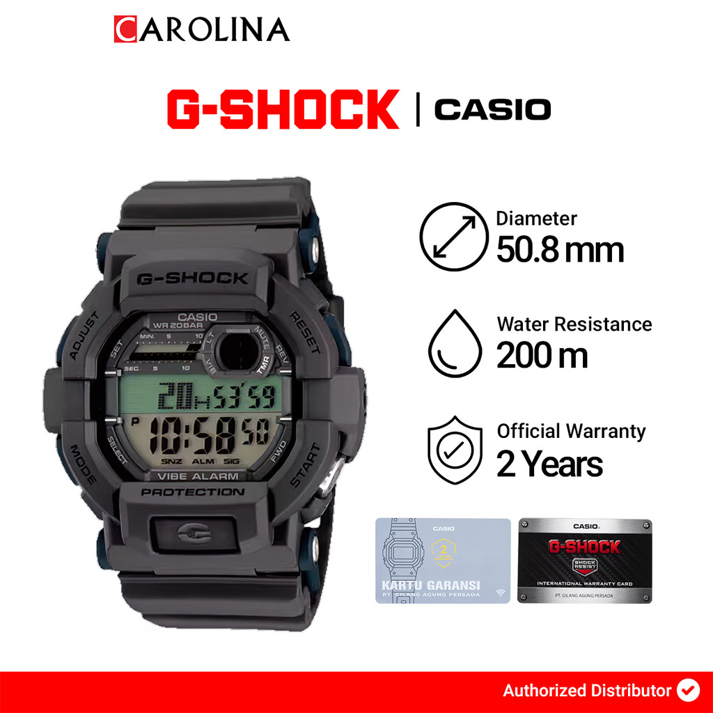 Jam Tangan Casio Pria G SHOCK GD-350-8D Series GD-350 Digital Dial Grey Resin Band
