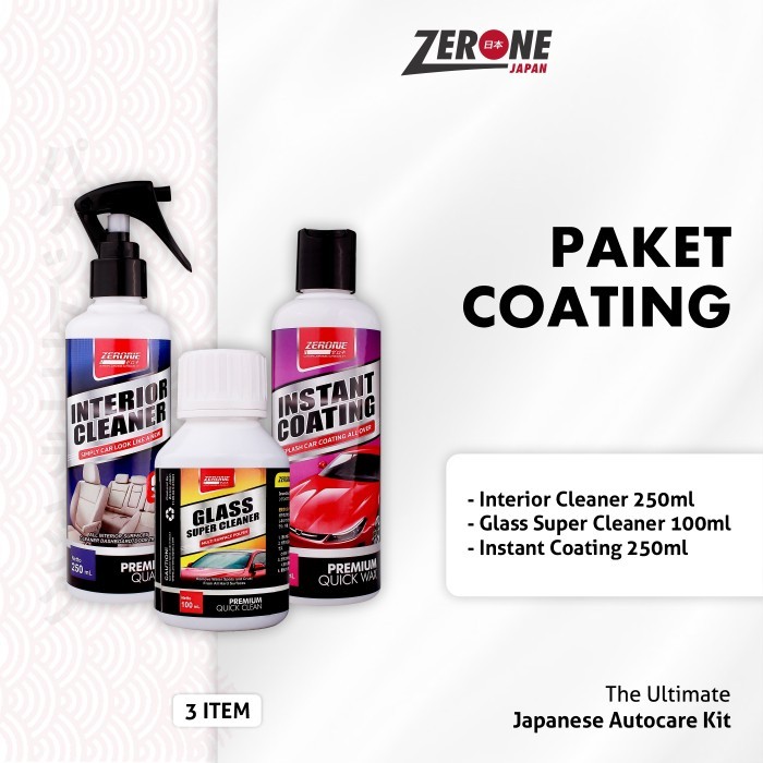 Terbaru Coating Mobil Paket Zerone Japan Glass Super Cleaner Interior Cleaner Promo Ready Stok